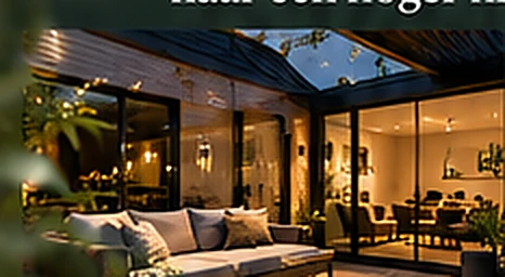 Luxe tuinkamer met sfeervolle avondverlichting