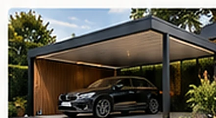 Moderne aluminium carport met auto