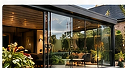 Glazen schuifwanden bij een moderne tuinkamer
